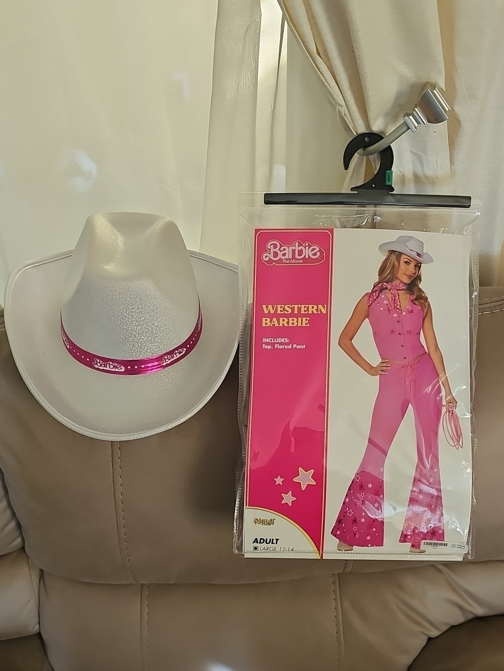 Barbie Pink Western Jumpsuit with White Cowboy Hat